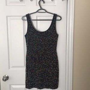 Multicoloured beaded mini dress